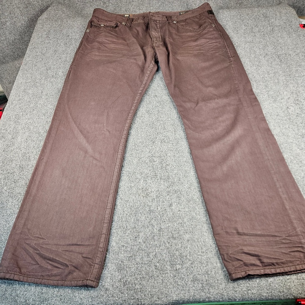Rivet De Cru Jeans Mae Straight Leg Brown Mauve Denim Mens 42x34 1FC-014M4
